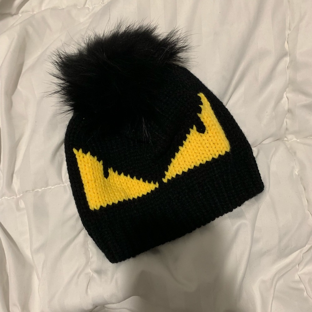 Monster Beanie with Raccoon Fur Pom